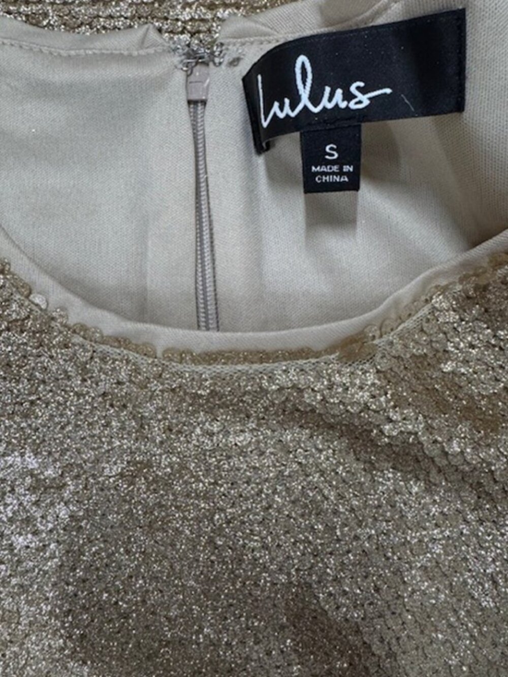Lulus Like a Star Gold Sequin Feather Bodycon Mini Dress NWT - Picture 7 of 9